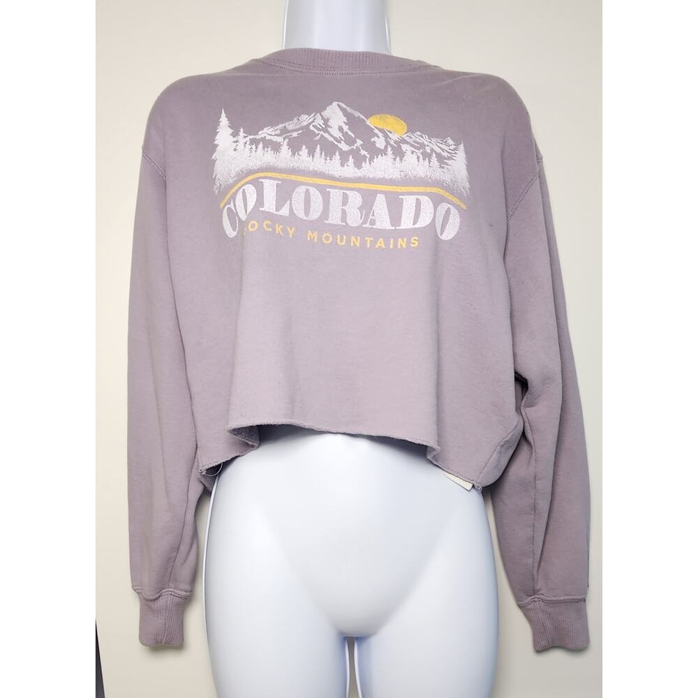 Hollister Colorado‎ Rocky Mountains Graphic Cropped Sweatshirt S